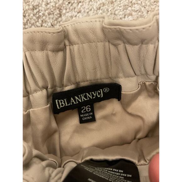 BlankNYC Tan Paperbag High Waist Faux Leather Shorts, 26 - Picture 6 of 7